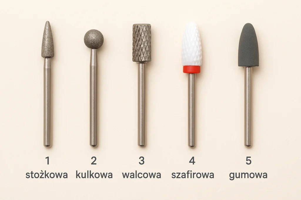 Rodzaje końcówek do zestawu do manicure – przegląd najczęściej używanych frezów