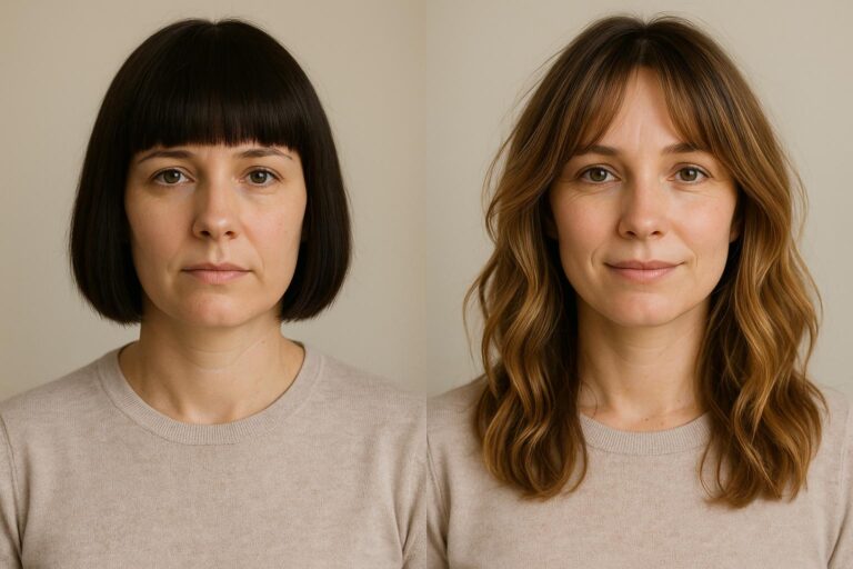 Fryzury które postarzają vs odmładzają – porównanie efektu na tej samej twarzy