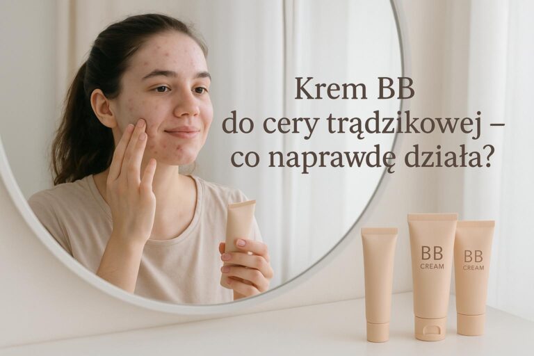 kobieta nakładająca krem BB do cery trądzikowej
