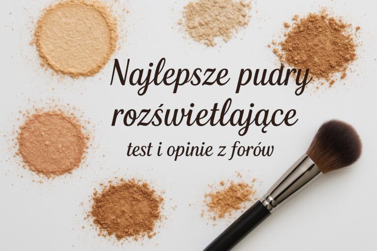 Różne pudry rozświetlające i pędzel do makijażu – testy i opinie z forów
