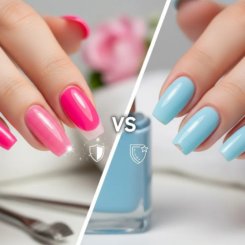Paznokcie różowo niebieskie – kolory, wzory i trwałość z moich testów - Hybryda, żel czy klasyczny lakier? Porównanie trwałości różowo-niebieskiego manicure