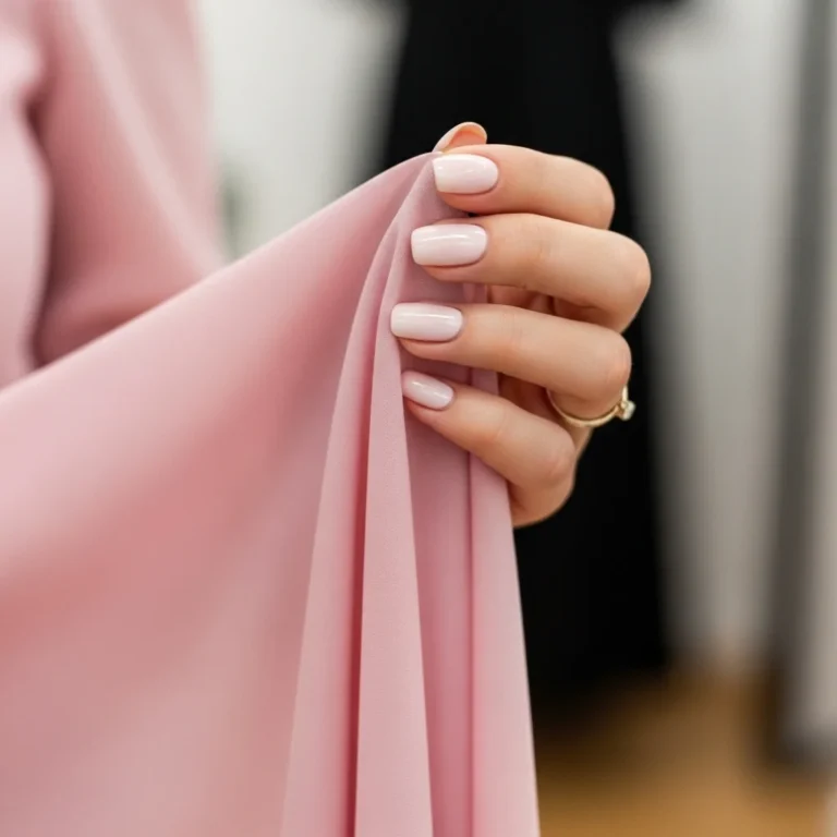 Sukienka pudrowy róż – jaki kolor paznokci? Eleganckie połączenia i błędy