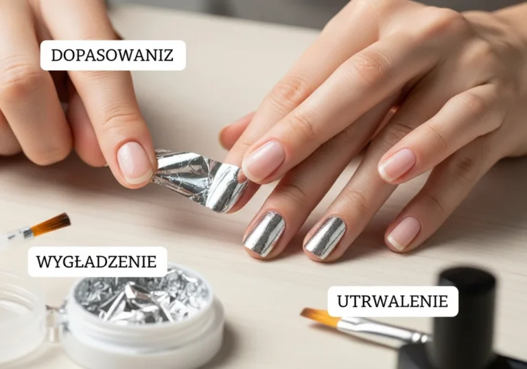 Dopasowanie, wygładzenie i utrwalenie folii na paznokciach – instrukcja krok po kroku.