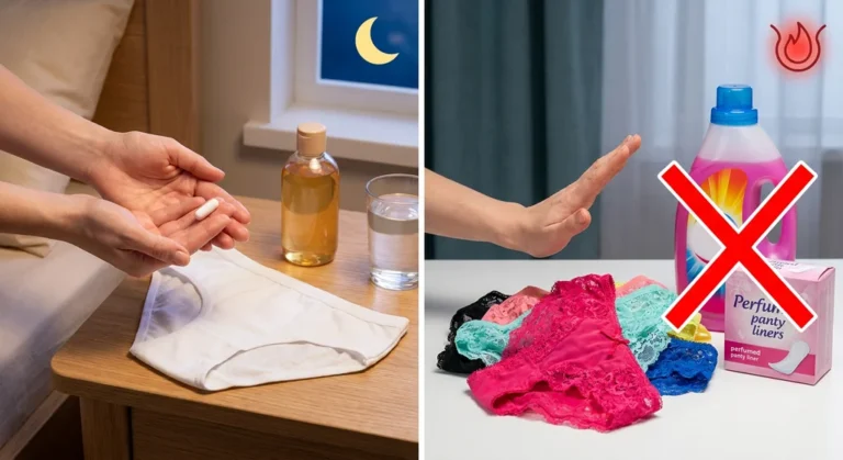 Zalecane: kapsułka na noc i bawełniane majtki. Niezalecane: koronkowa bielizna, perfumowane wkładki i płyny do prania.